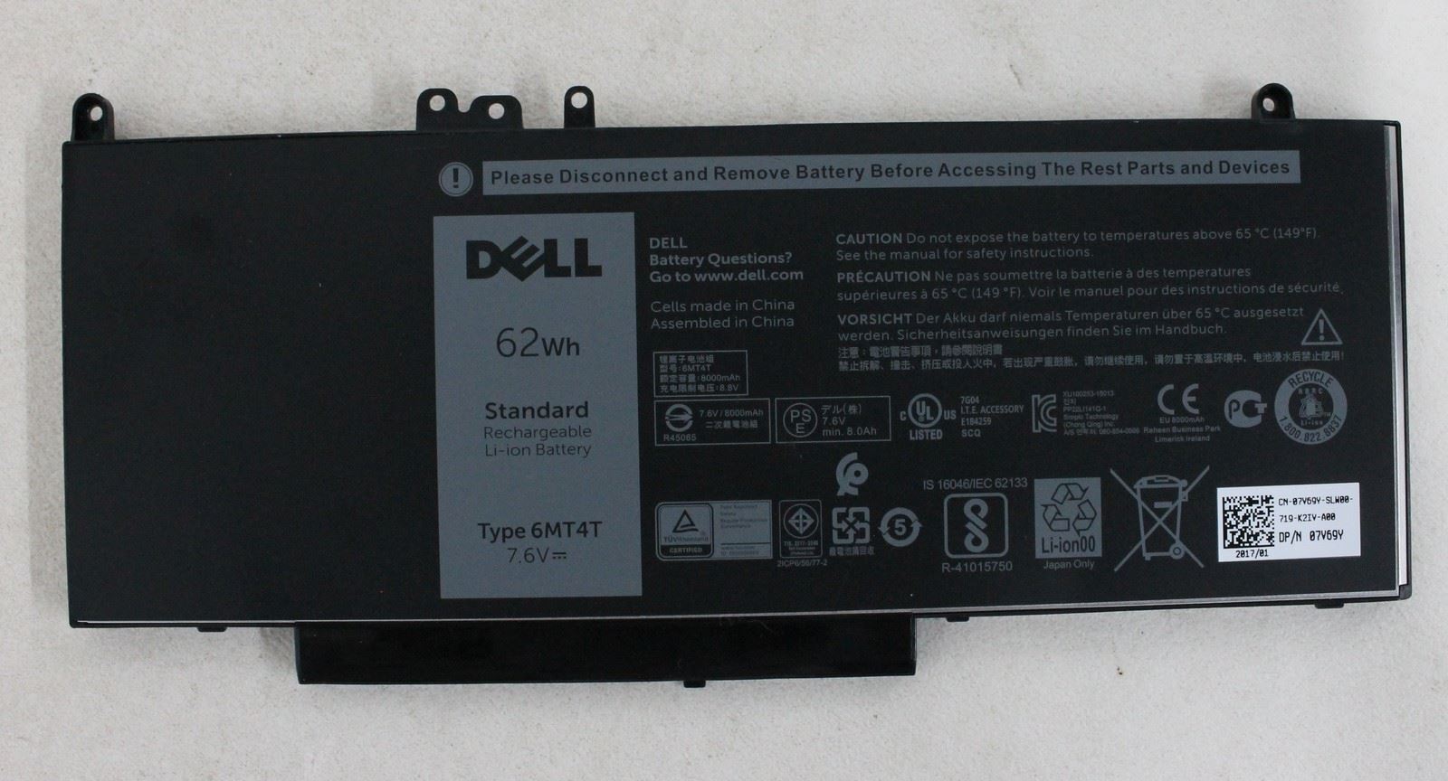 62Wh Bateria Dell Precision 15 3510