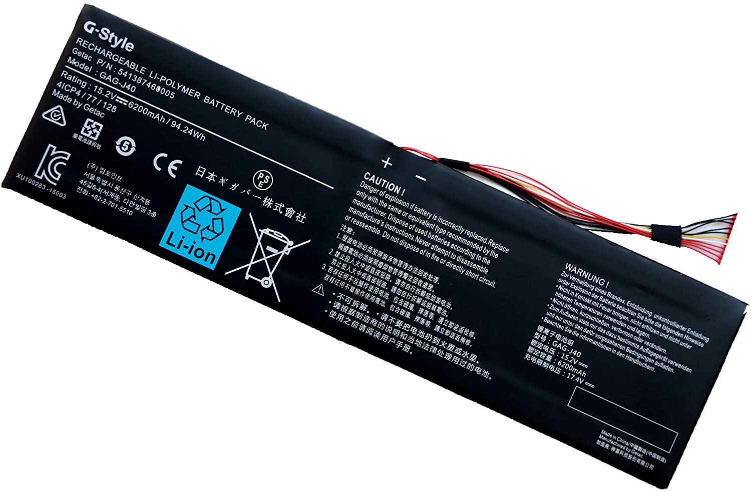 Bateria 94.24Wh Gigabyte 541387460002 541387460003 15.2V 6200mAh