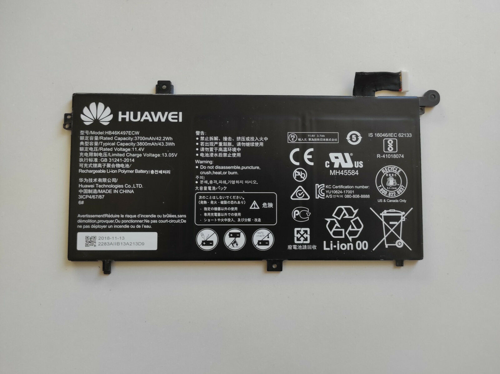 Original Bateria Huawei HB46K497ECW 11.4V 42.2Wh 3700mAH